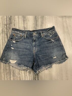 Y2K Polo by Ralph Lauren Distressed Blue Denim Cutoff Shorts